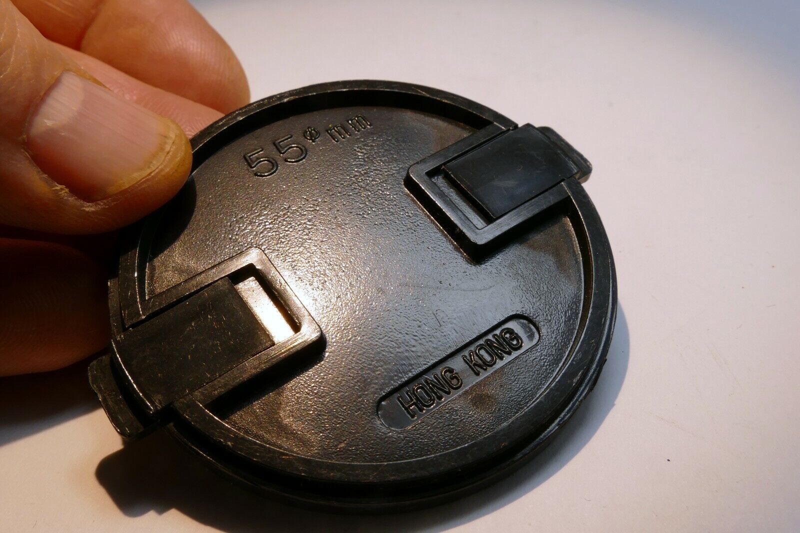 55mm Front Cap Plastic snap on for 28mm 35mm f2.8 f3.5 made in Hong Kong vintage