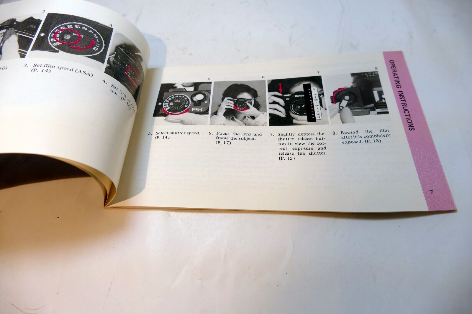 Konica FS-1  Camera Guide Booklet/Manual  English EN vintage