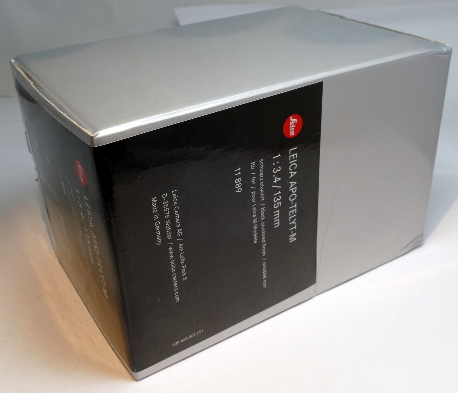 Empty Box for  Apo-Telyt-M 135mm f3.4 11889  lens  (Box only )