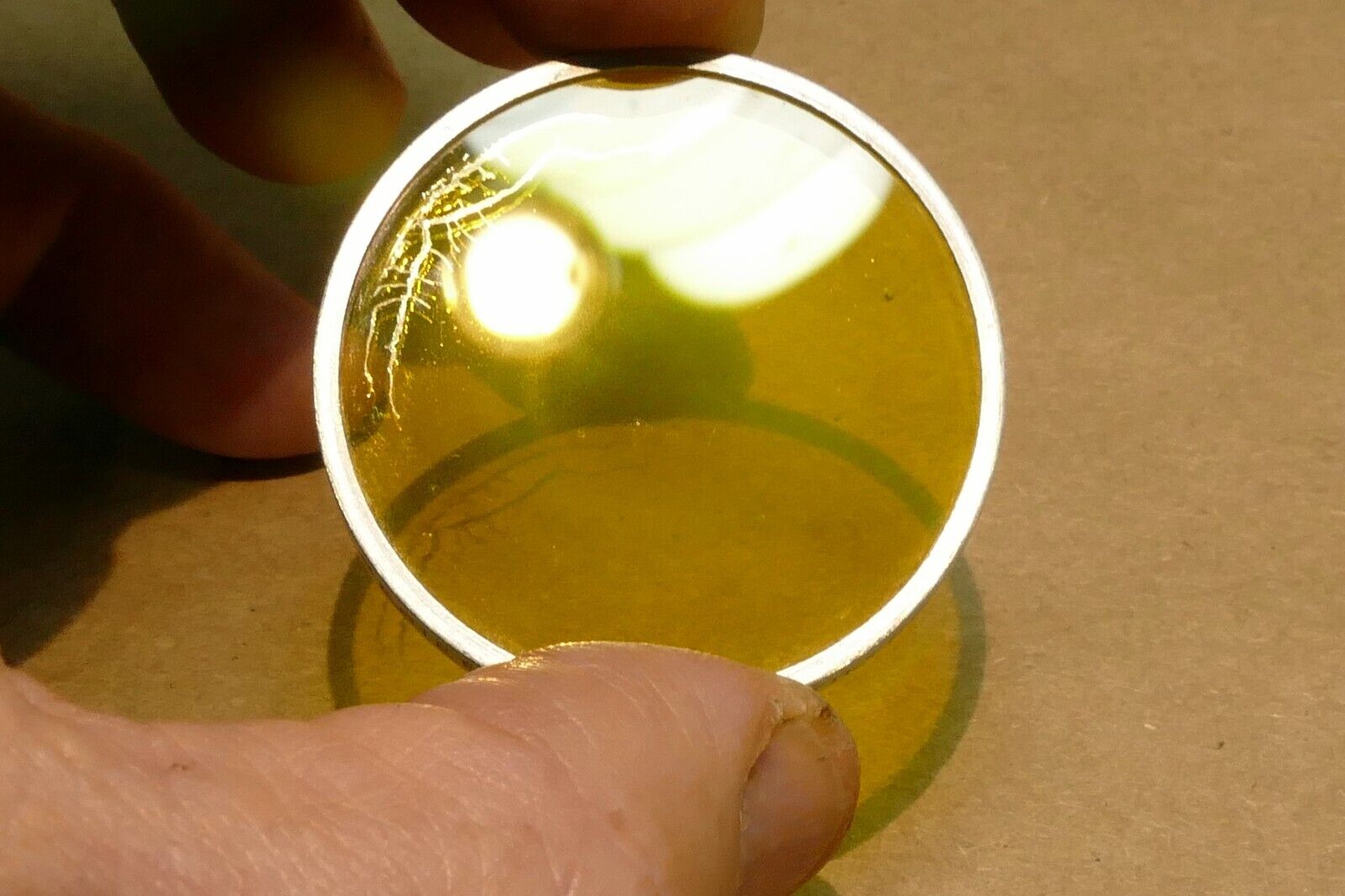 Kodak K2  Wratten Filter series 6 VI drop in type  yellow (coating separation)