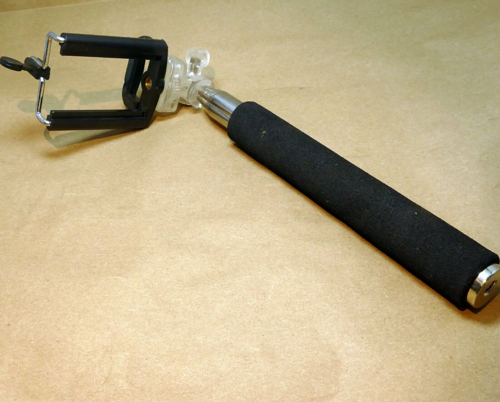 Aluminum extendable folding selfie stick  w/ swivel head & tripod screw 1/4"
