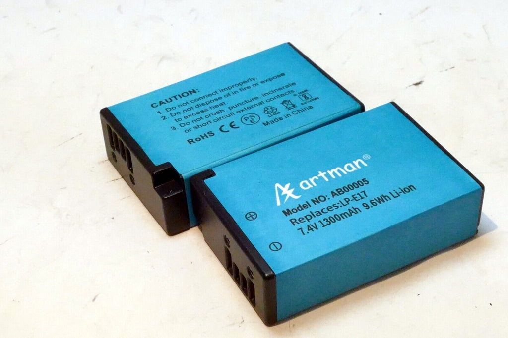 Artman LP-E17 Battery 2-Pack for Canon 1300mAh 2X pack