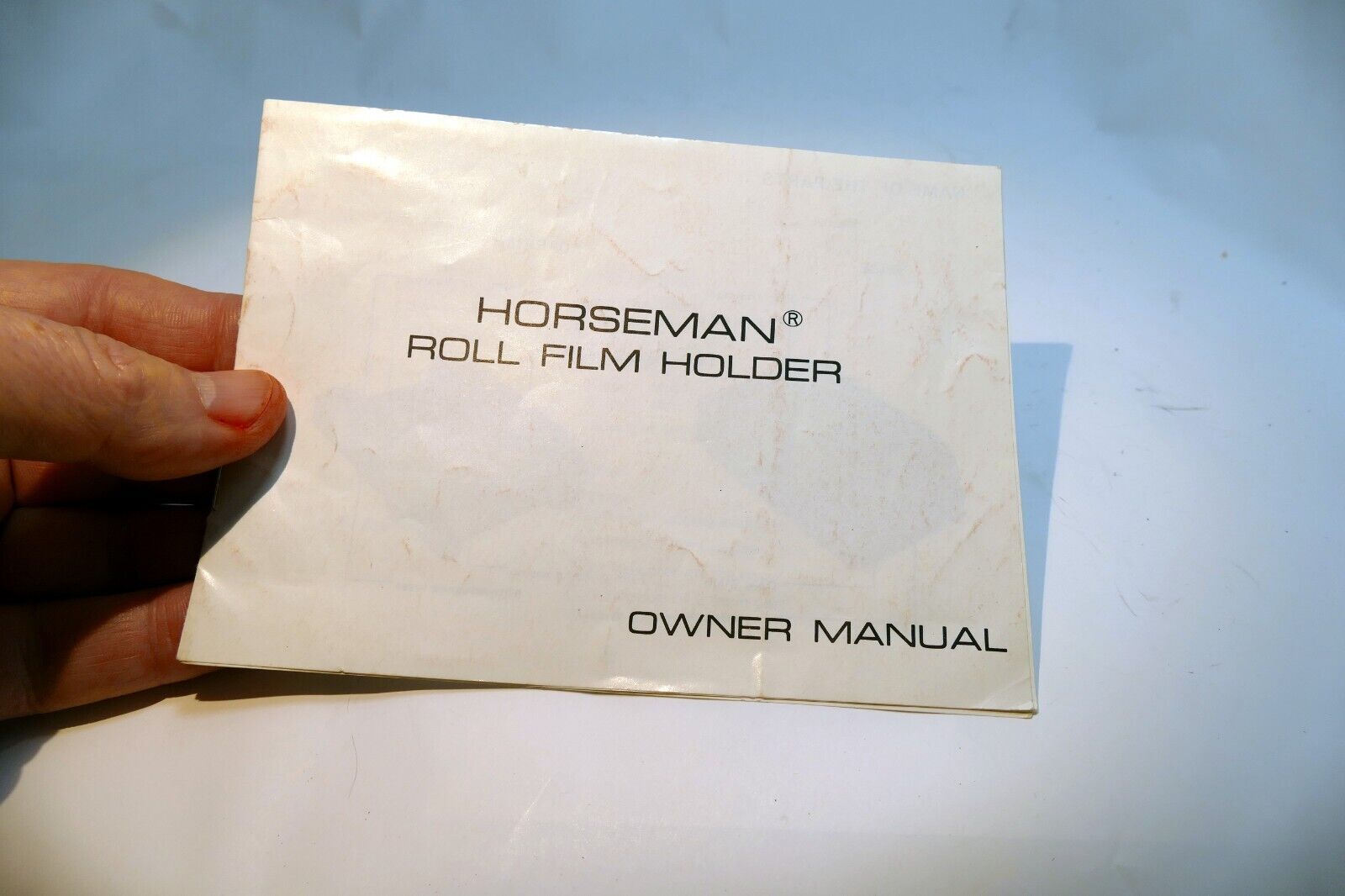 Horseman Roll Film Holder 120 adapter Guide Instruction Owner Manual English E
