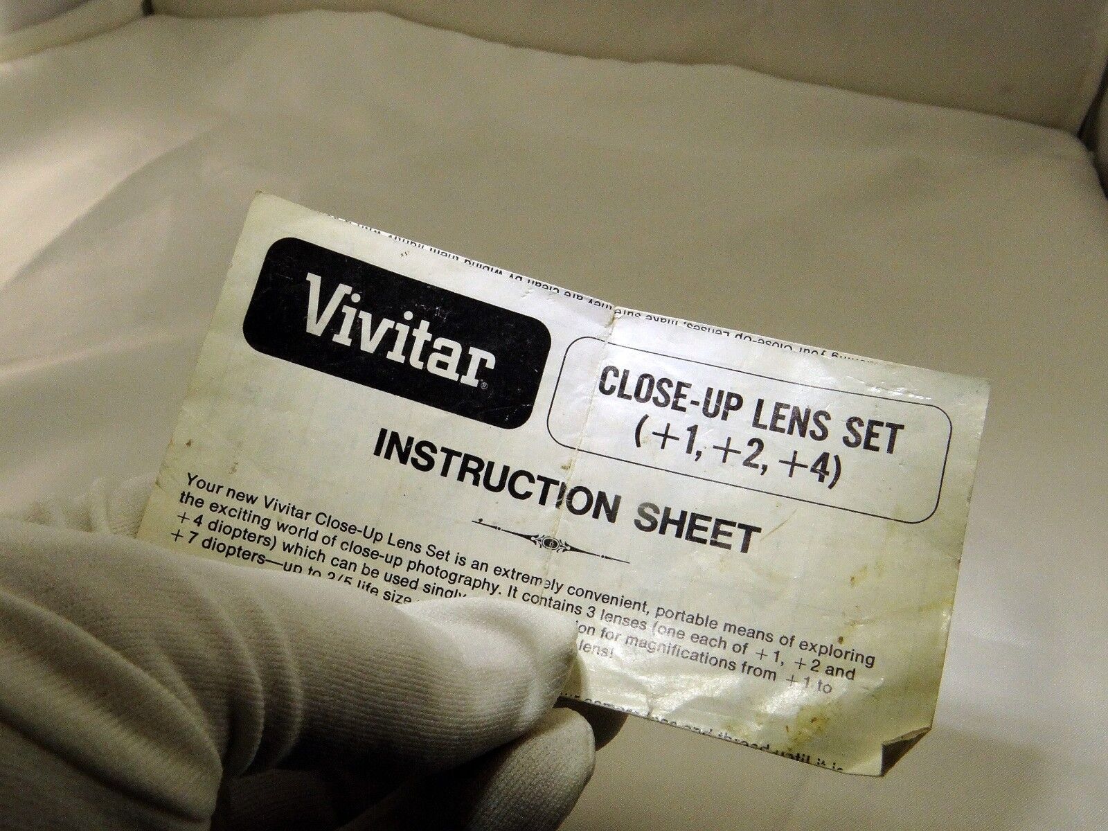 Vivitar Close-Up Macro Filters Instruction Sheet Guide +1 +2 +4 EN