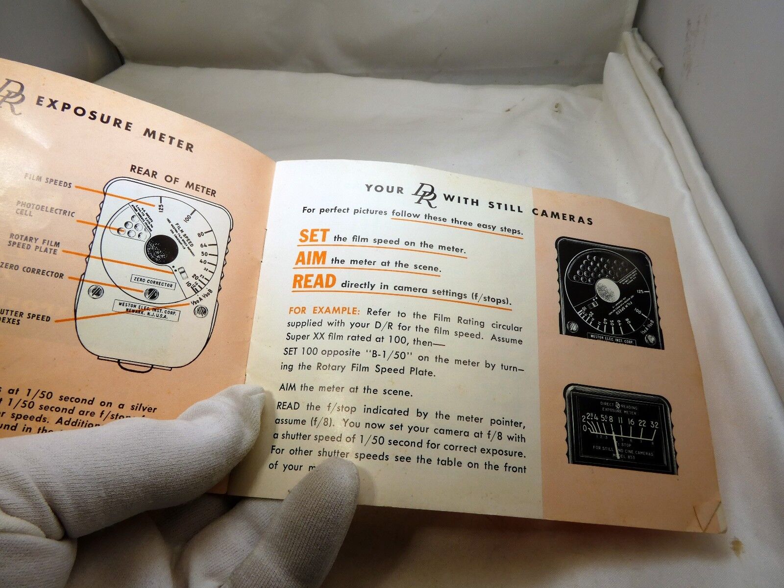 Weston Direct Reading Exposure Light Meter Instruction  Manual Guide