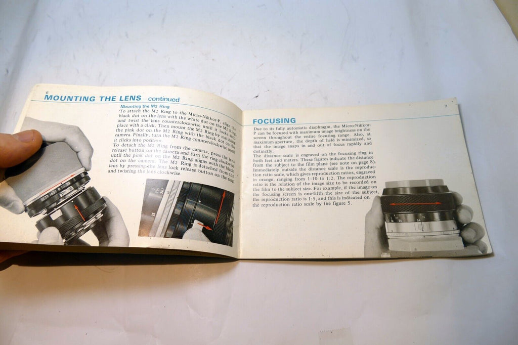 Nikon Micro-Nikkor-P 55mm f3.5 FLENS Instruction Guide Manual 1971