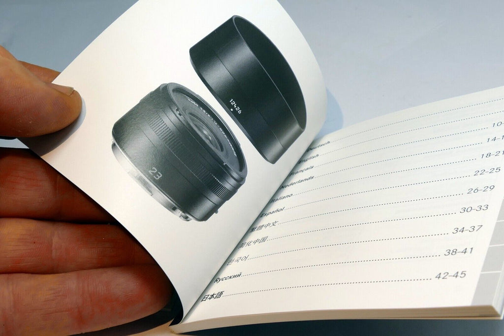 Leica Summicron-TL 23mm f2.0 f2 11081 Lens Instructions manual Guide