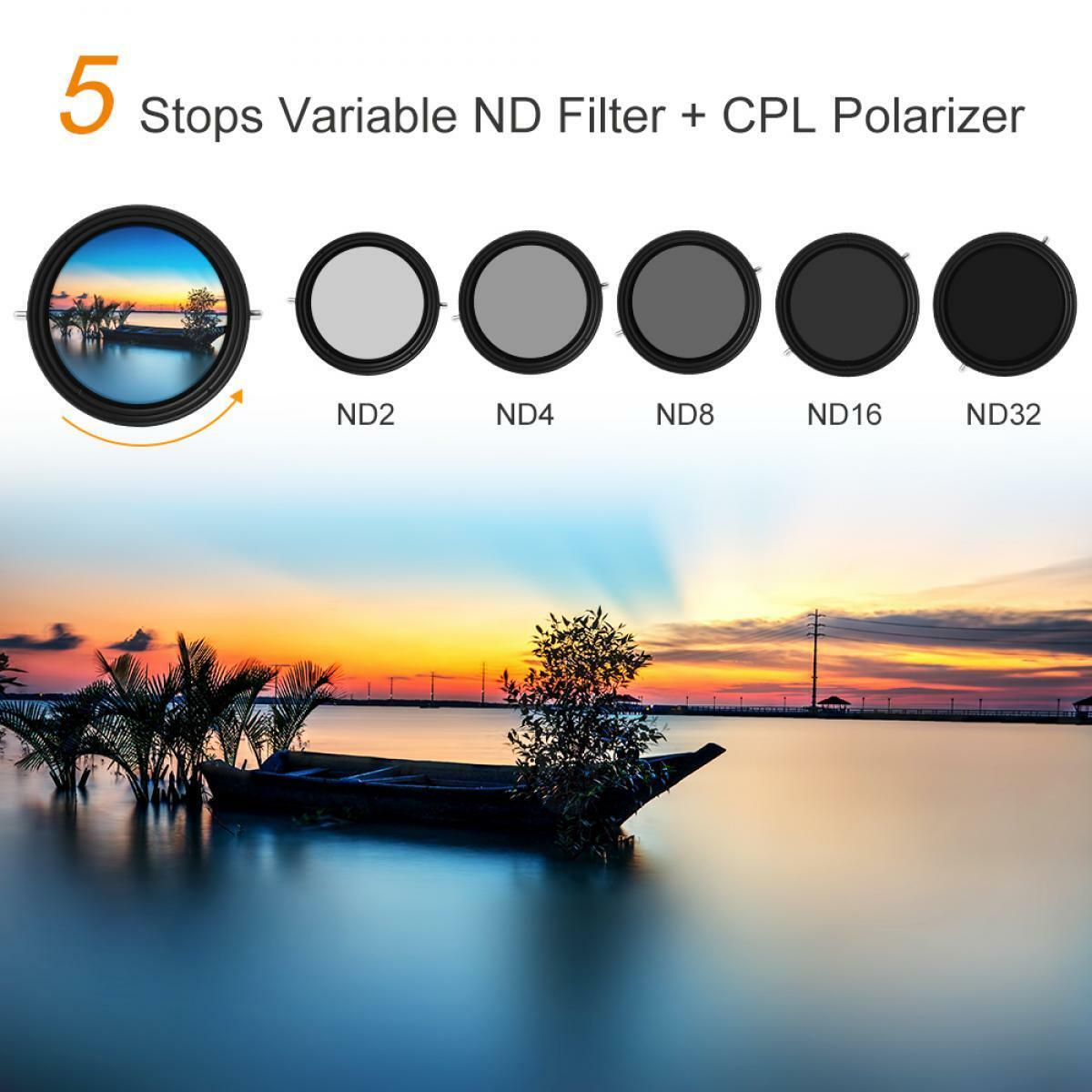 72mm K&F Nano X Circular Polarizer Filter Slim CP-L ND fader NDX2-NDX32 variable