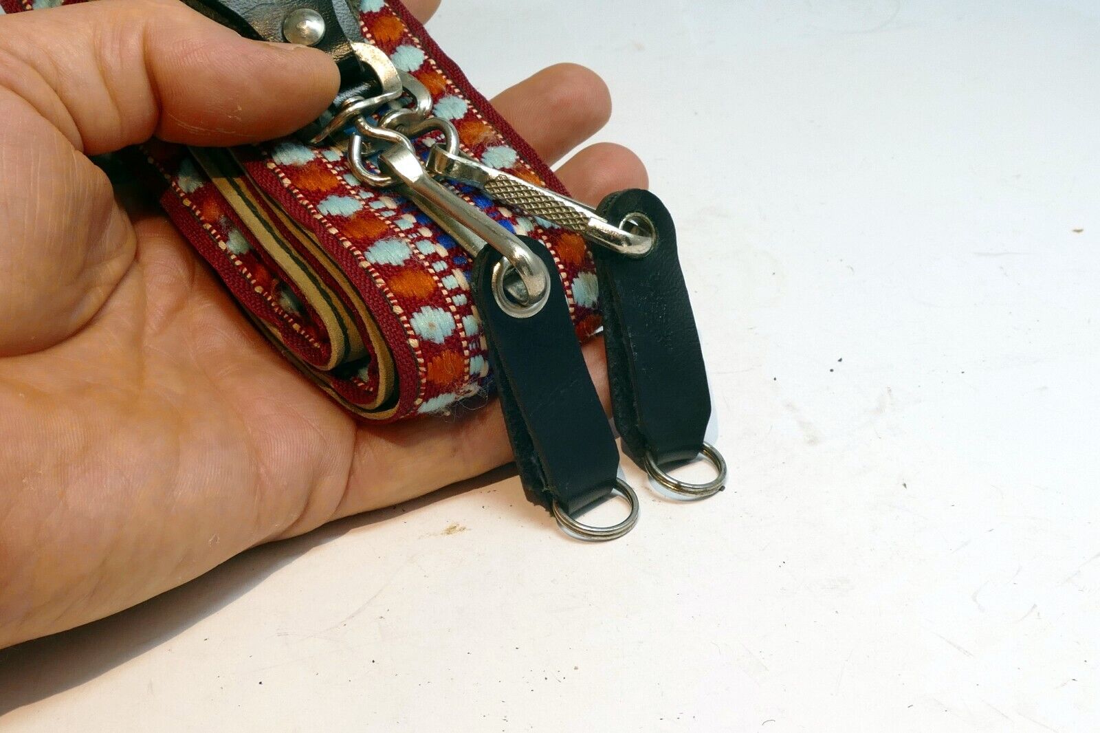 Hippy 5cm Wide Brown / Blue canvas neck shoulder strap for film SLR