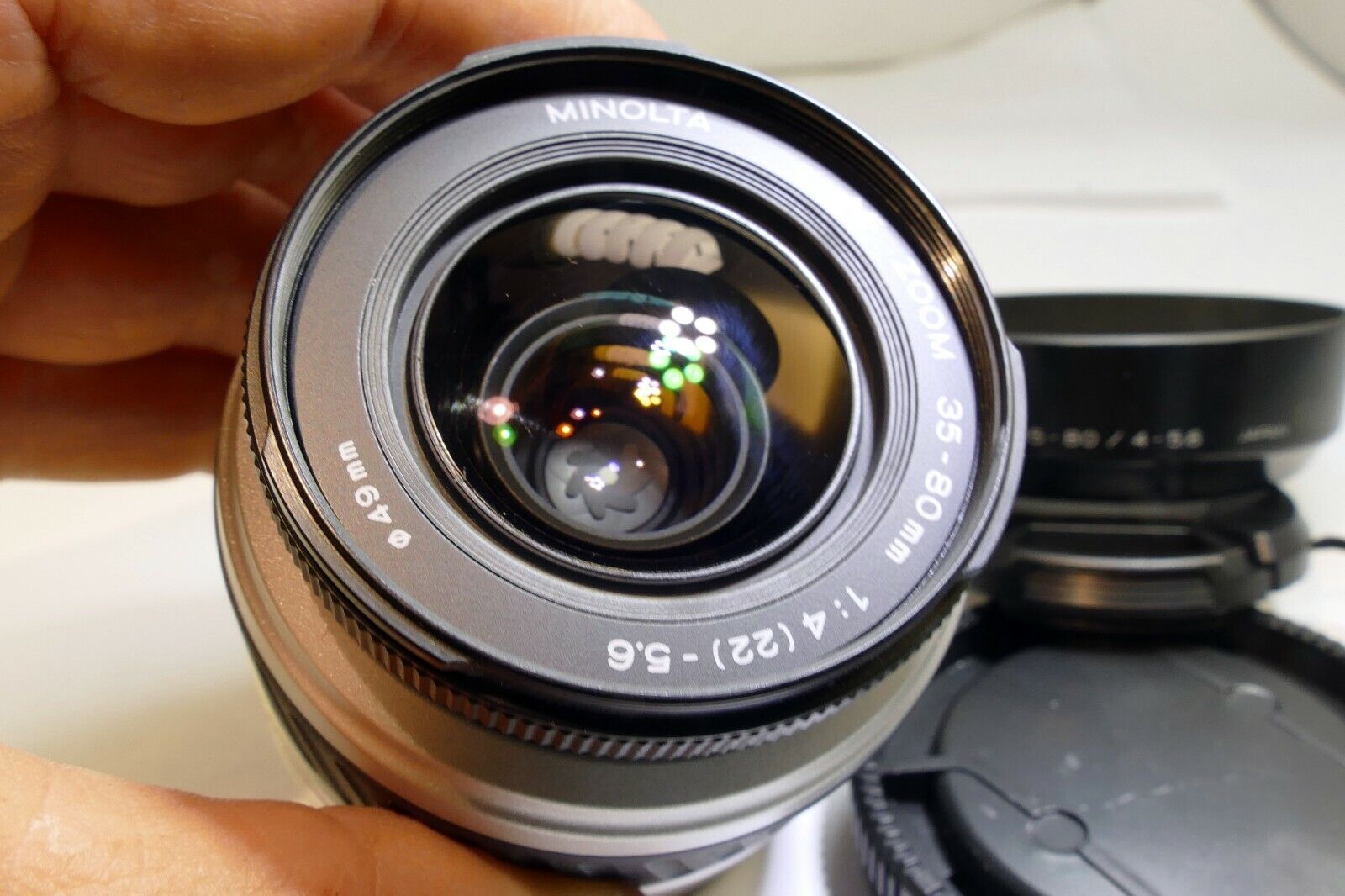 Minolta 35-80mm f4-5.6 Lens For α37 α58 α68 Alpha auto focus w/ caps hood
