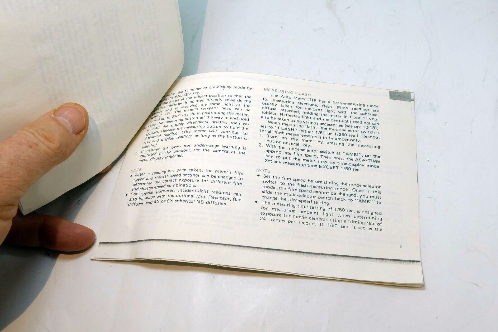 Light Meter IIIF guide  printed   might be incomplete - as found
