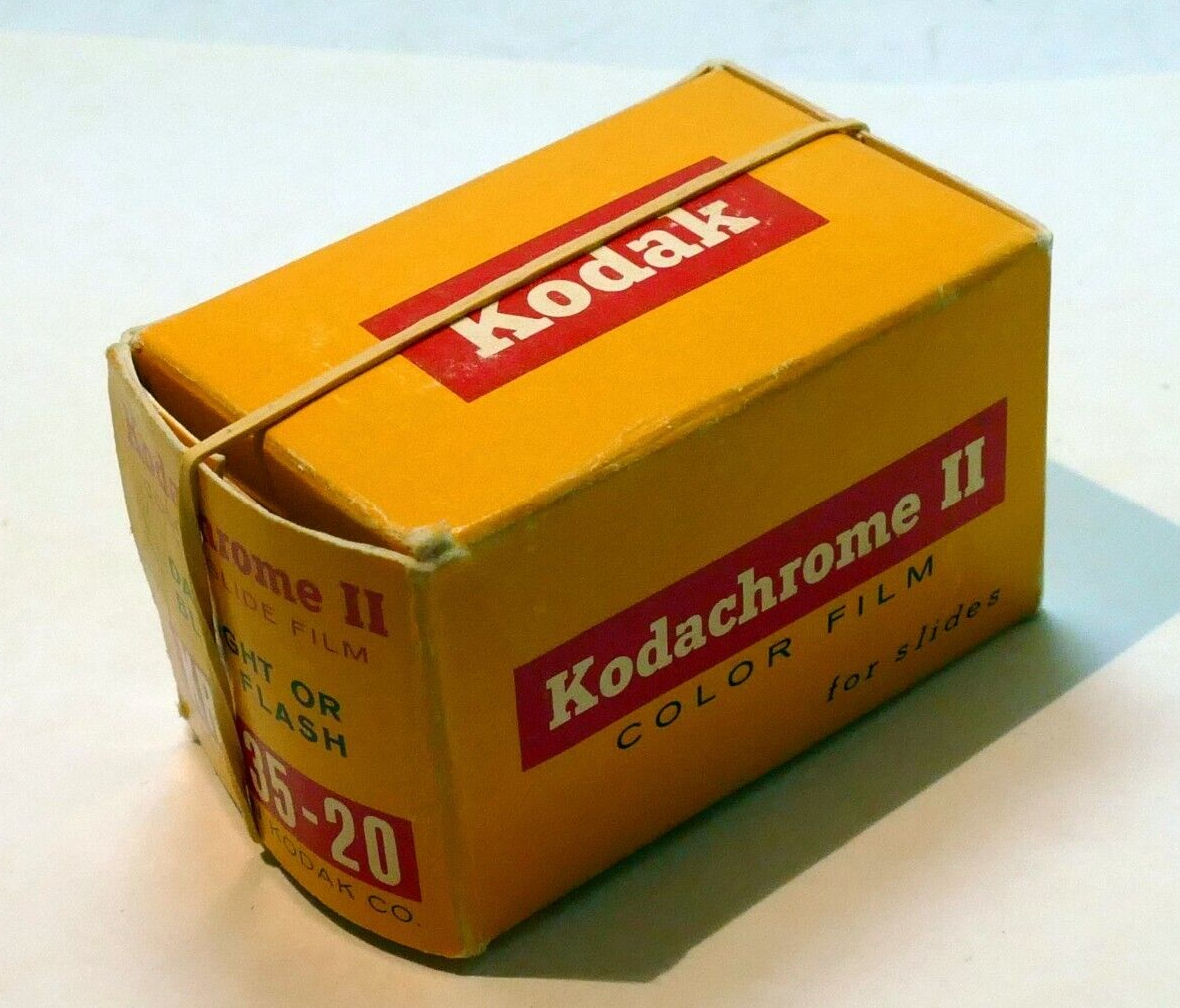 Empty Box for Kodakchrome II kodak slide film expired 1965 ASA 25 Daylight