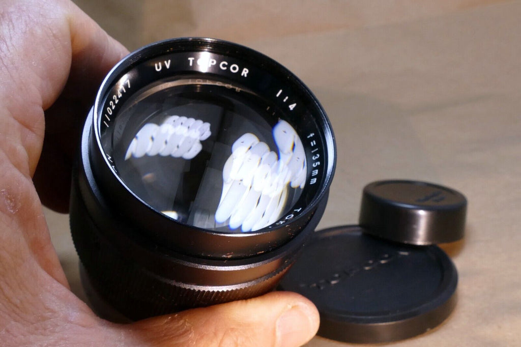 Topcon 135mm f4.0 Lens prime UV Topcor Unirex - with light haze inside, mint