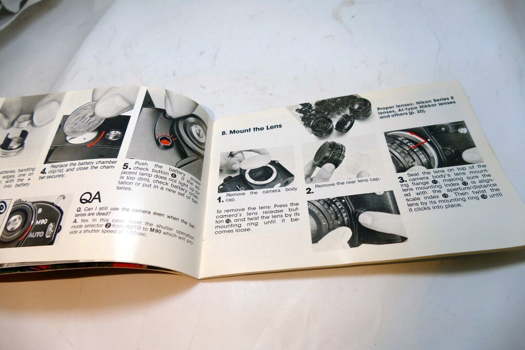 Nikon EM Camera Instructions manual guide English EN - vintage