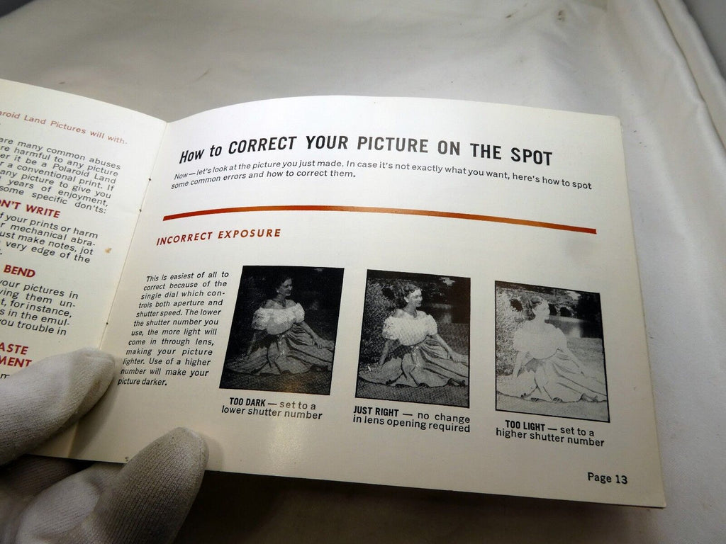 Polaroid speedliner Land 95A Camera Instructions Manual Guide  English EN