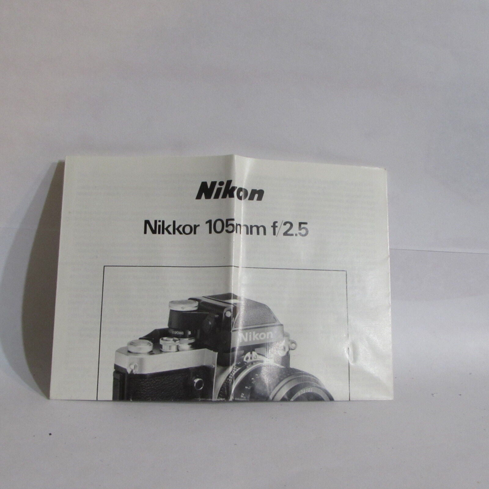 Nikon Nikkor 105mm f/2.5 Ai Lens Guide Manual Information O40753