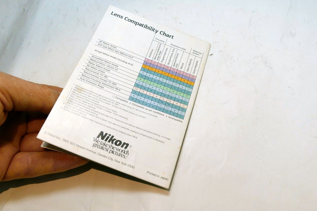 Nikon N8008 Camera System Information Brochure accessory list  1989