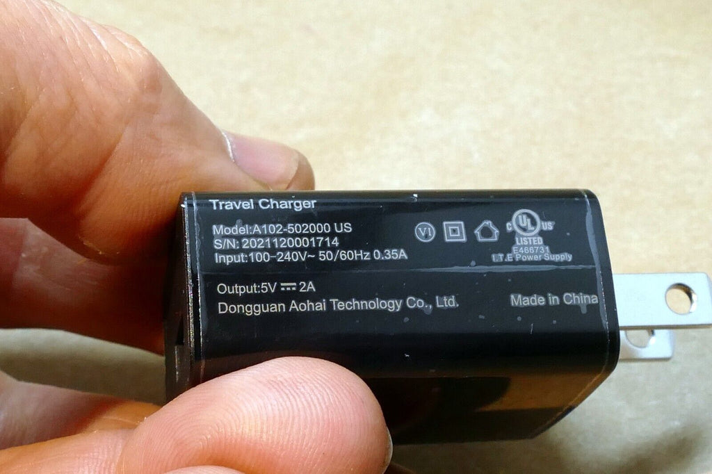 USB Travel Charger model A102-502000 US wall plug