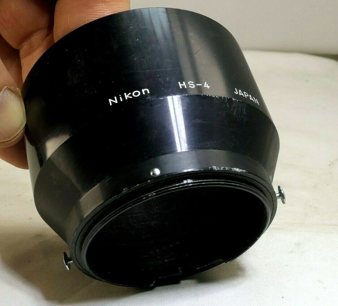 Nikon HS-4 Hood Shade Metal clip on for 105mm f2.5 85mm f2.0 Ai Ai-s Genuine EOM