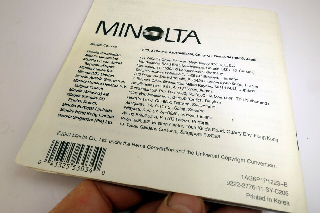 Minolta DiMage X camera guide Instructions user's manual English EN