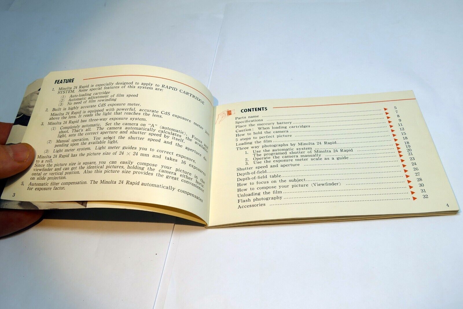 Minolta 24 Rapid  rangefinder Camera  Instruction Owners Manual  Guide English E