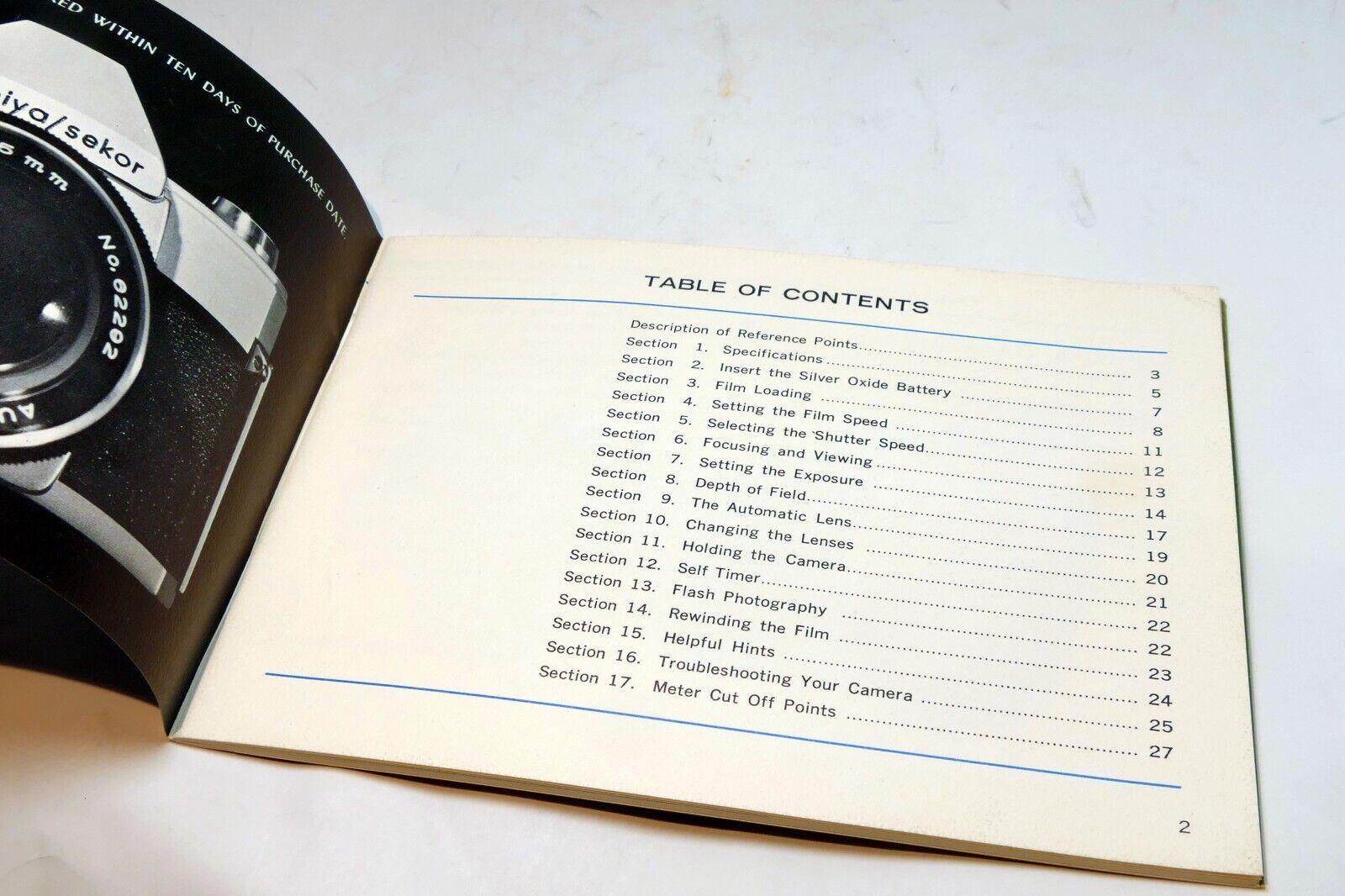 Mamiya Sekor  1000 DTL Film camera manual  Instruction Guide E English