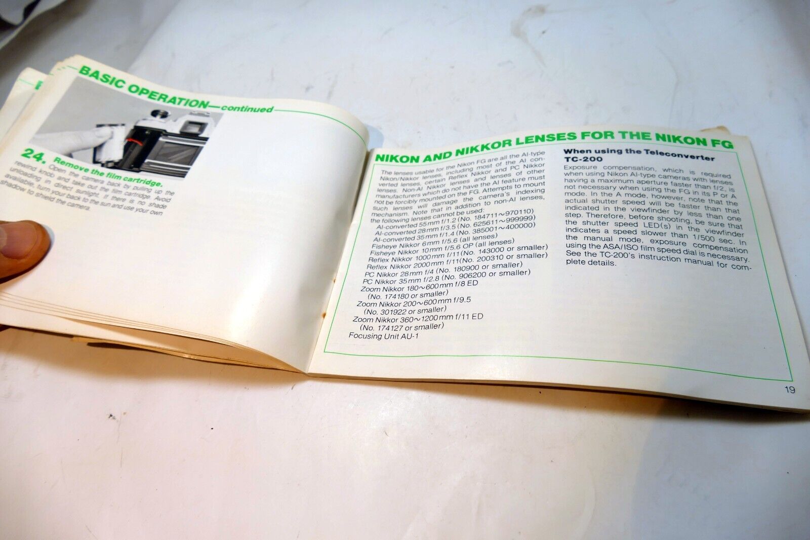 Nikon FG Camera nstructions manual guide English EN - MISSING COVER PAGE