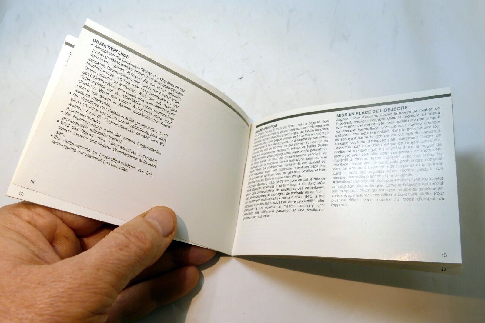 Nikon E series 36-72mm f3.5 Ai-s LENS Instruction Guide Manual 1981