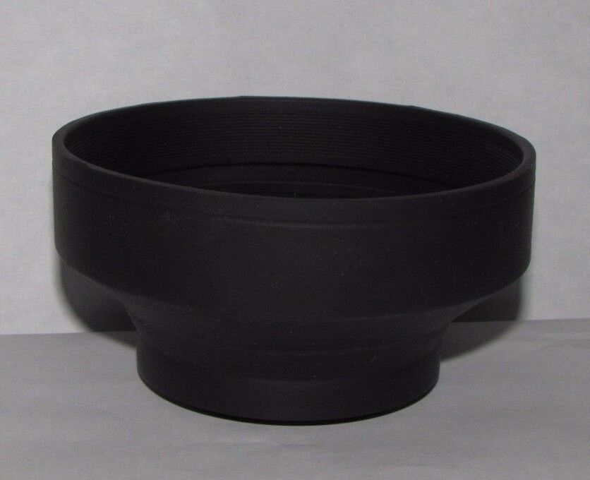 55mm 3-Way rubber Lens Hood for wide angle and telephoto lenses 28mm 35mm 85mm