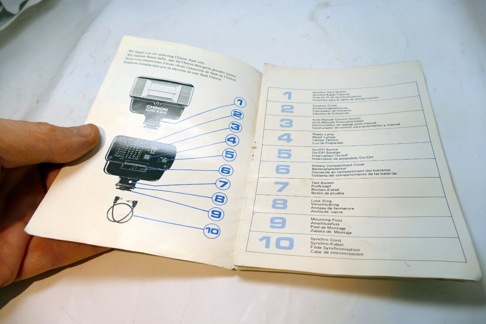 Chinon Auto S-240 Flash INSTRUCTION manual GUIDE English EN