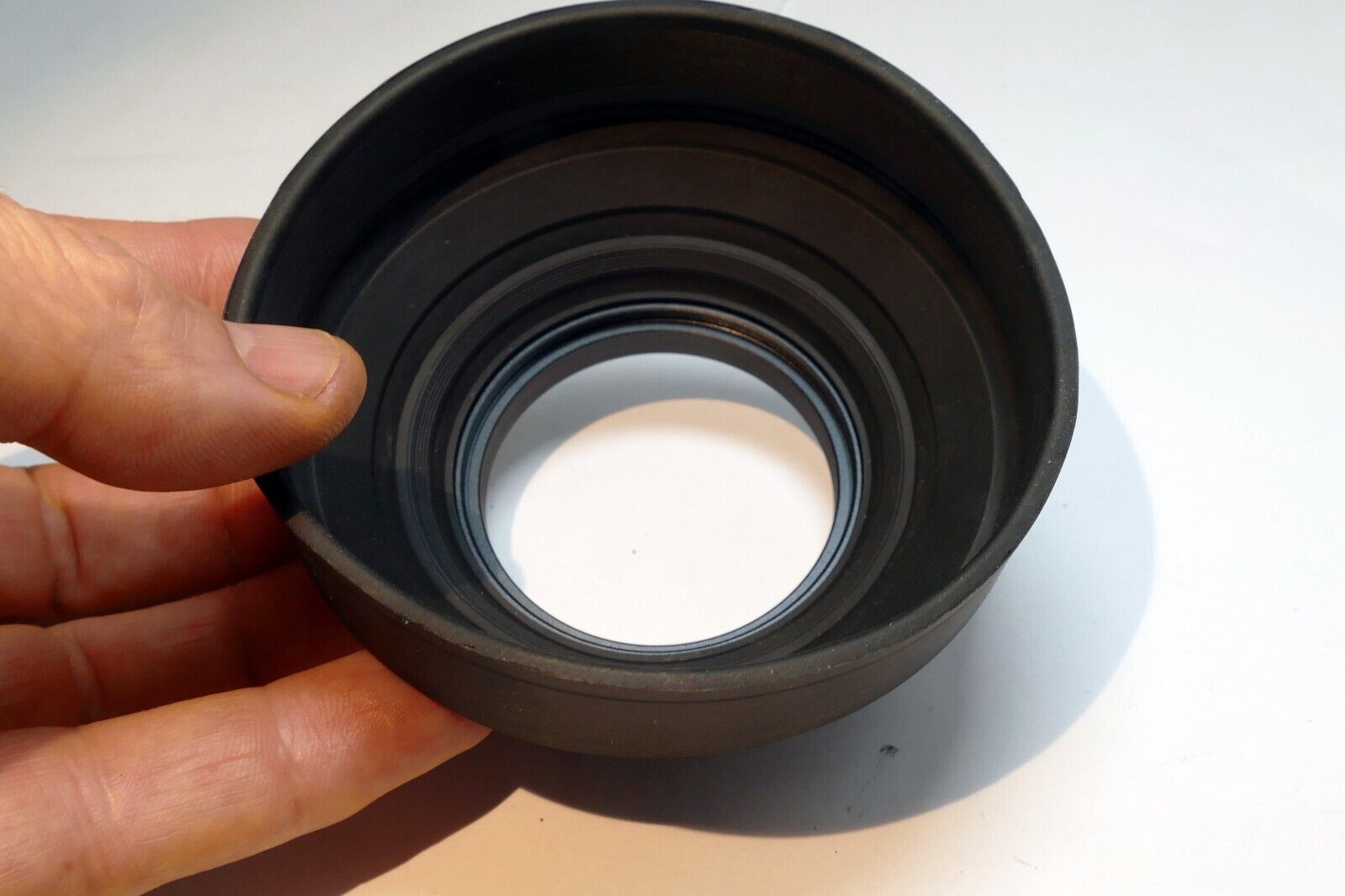 55mm Rubber Lens Hood Shade collapsible rubber 3-way wide and telephoto