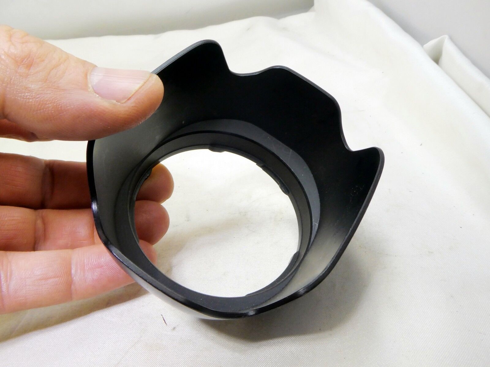 63mm ID  Plastic Lens Hood  twist on type (unknown brand)