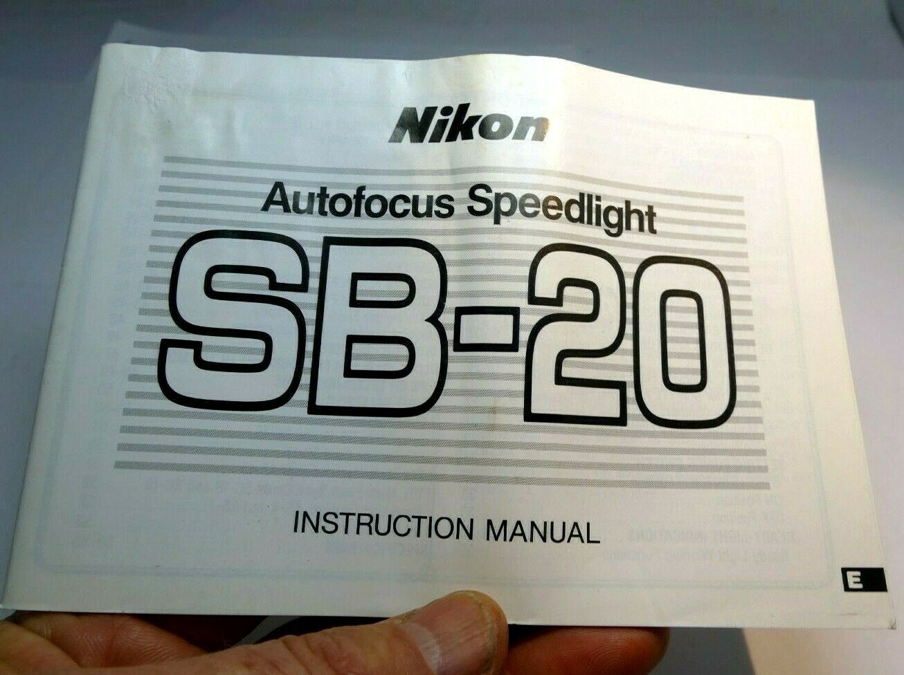 Nikon SB-20 Autofocus Speedlight Flash  Instruction Manual Guide (EN)