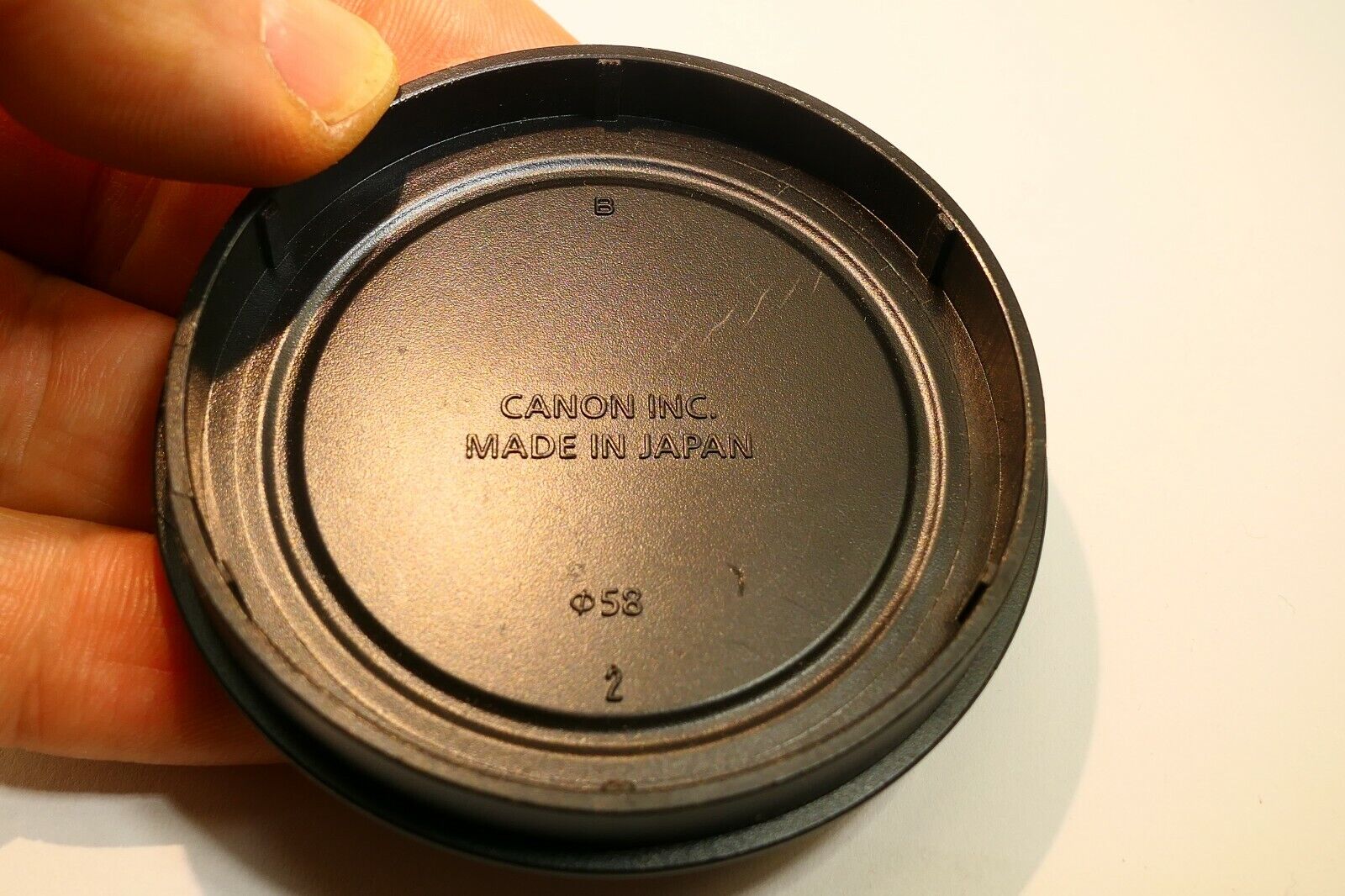 Canon 58mm  Front Lens Cap plastic slip on type  for 60mm rim