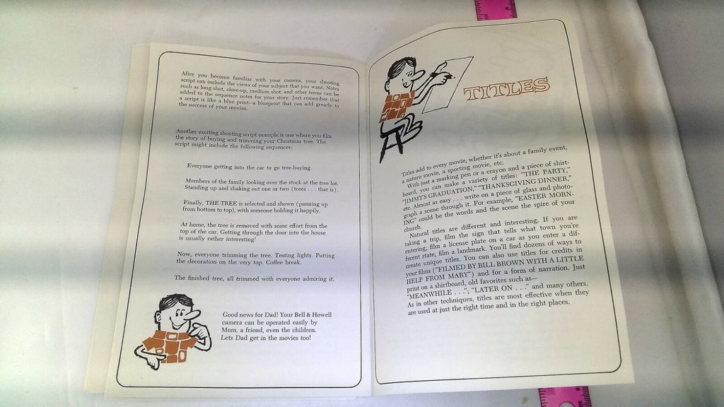 Bell & Howell Super 8 Camera Guide Book English composition background angles