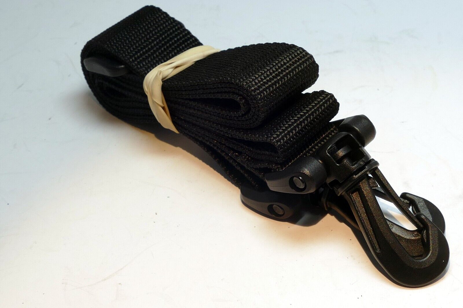 2.5cm wide Nylon Strap for Camera  Case or Lens Case black snap on plastic lugs