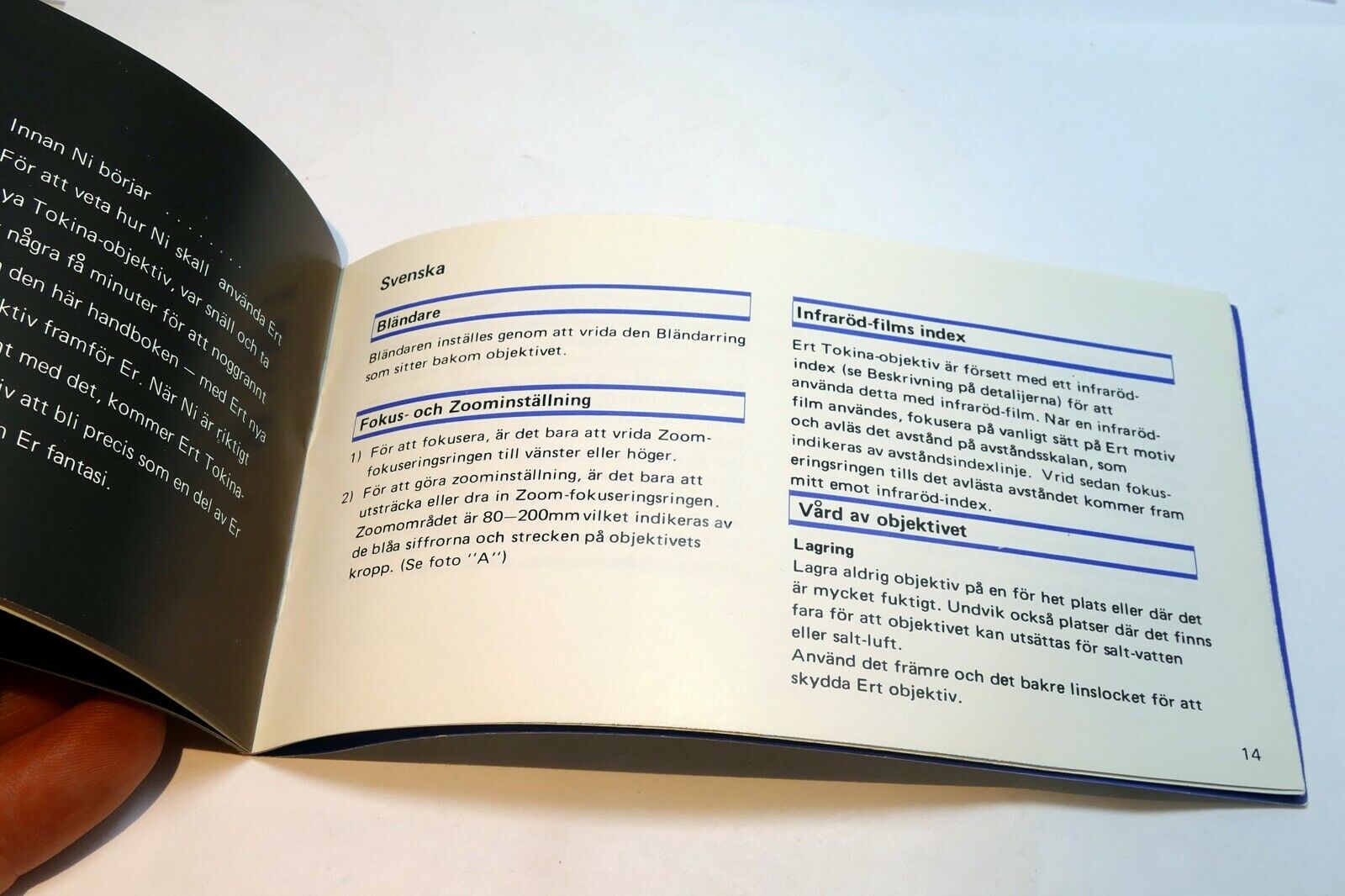 Tokina SZ 820 80-200mm f4 Lens Instruction Guide  EN FR SP GR