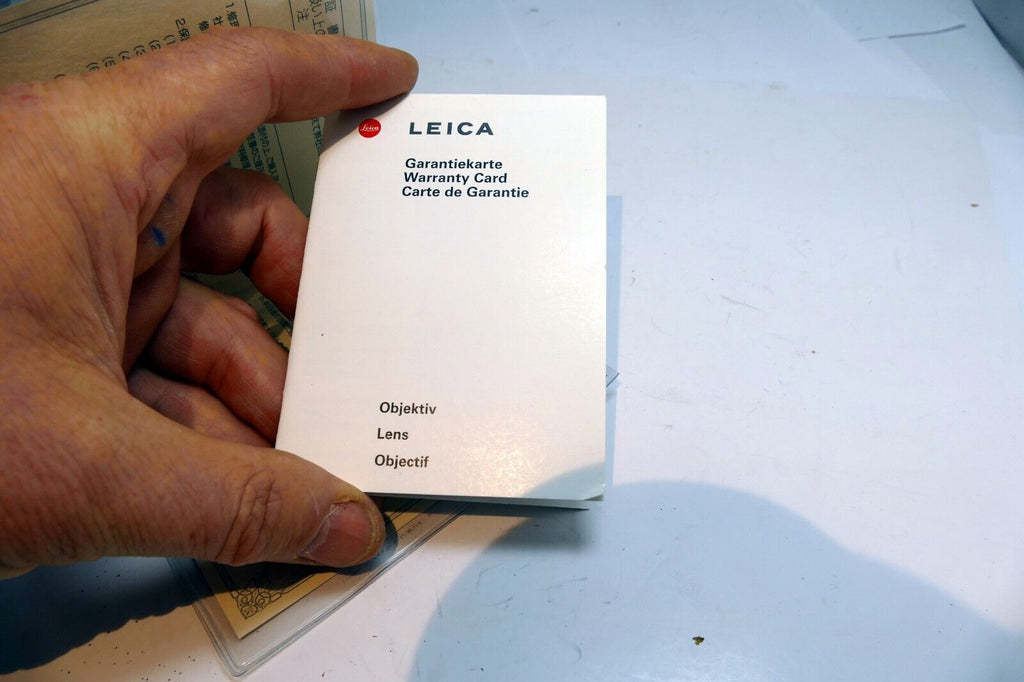 Garantikarte for Leica 100mm f2.8 APO ROM Macro  11352  Lens