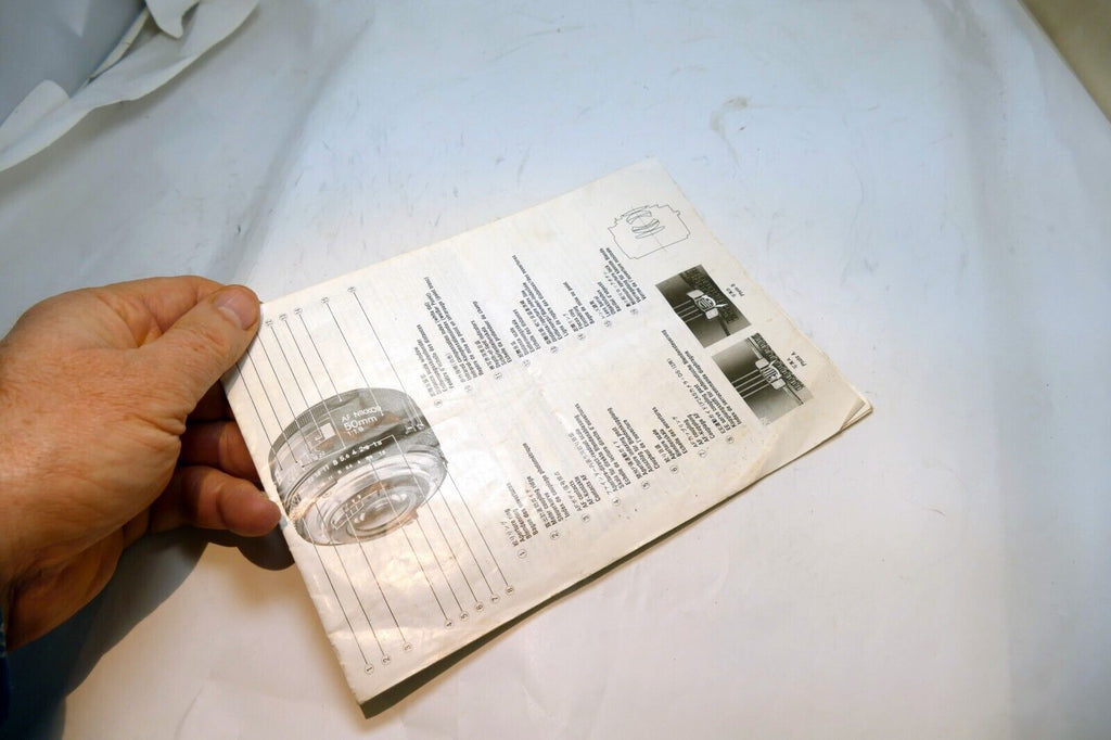 Nikon AF Nikkor 50mm f1.8 Ai-s FLENS Instruction Guide Manual