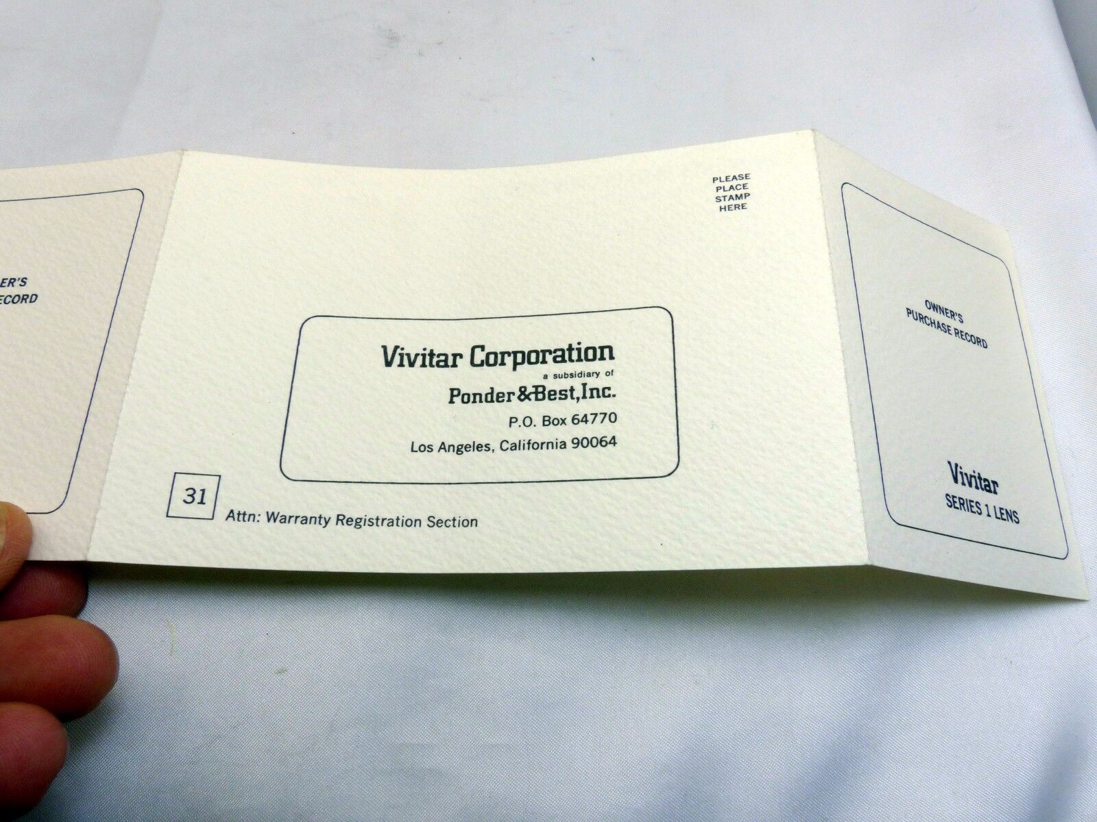 Vivitar series 1 lens Dealers sales record Owner's Purchase record