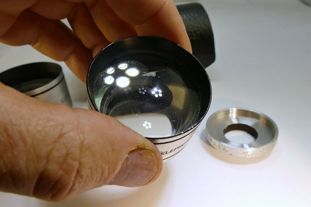 Spiratone AUX WA Lens series 5 V adapters 35mm wide angle Telephoto 11733 23504