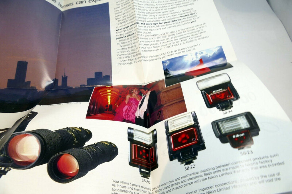 Nikon N4004s AF CAMERA Brochure Accessory List sales book English EN