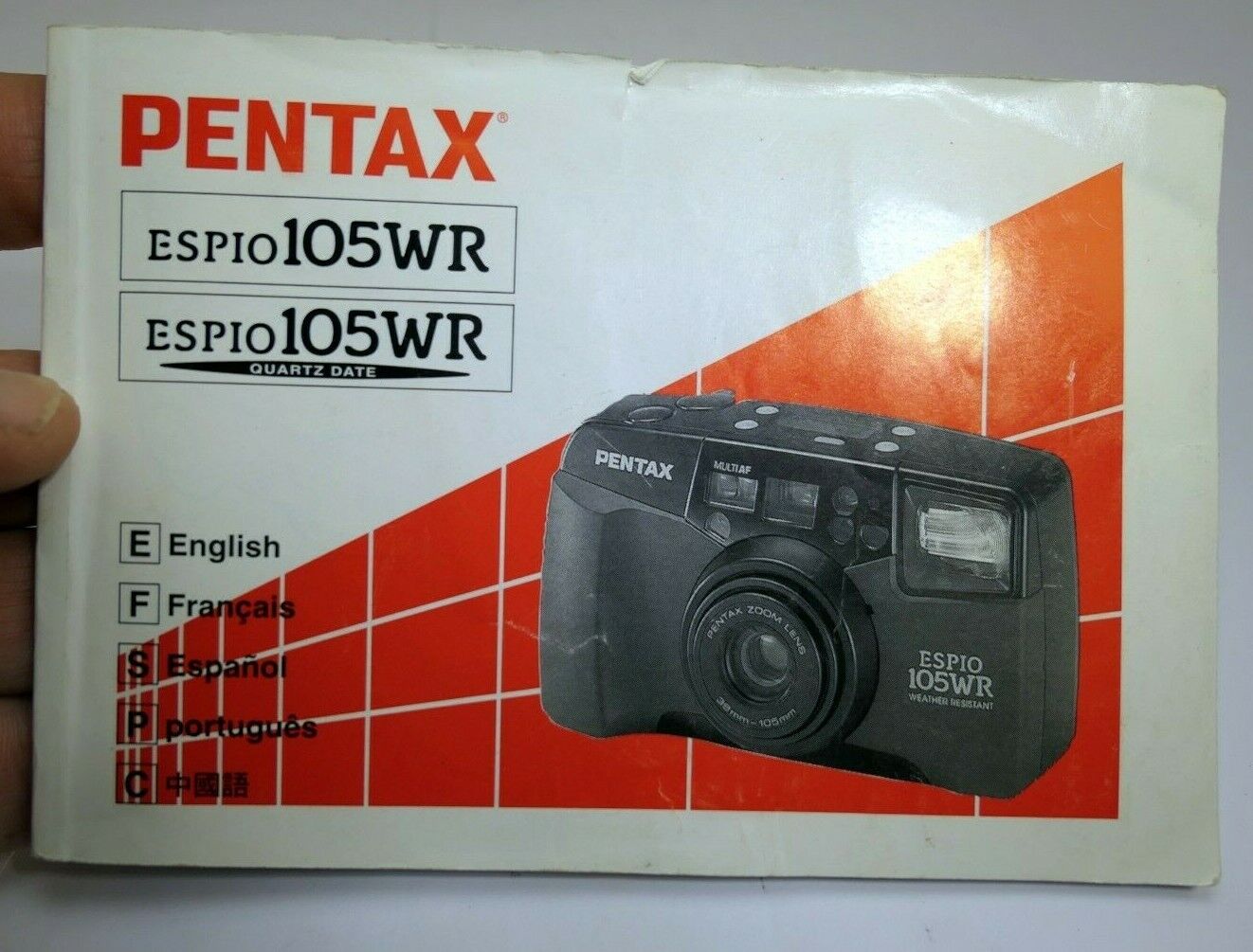 PENTAX Espio 105WR Quartz Date camera Operating Manual Instruction Guide EN FR S