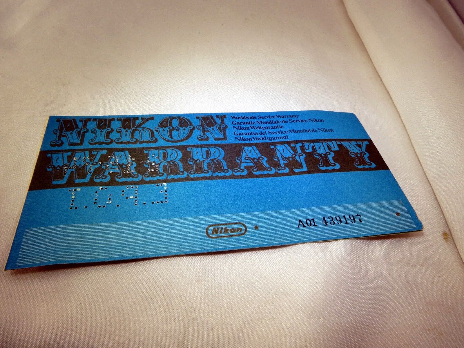 Nikon Worldwide Service Warranty card (EN) vintage micro Nikkor-P 55mm f3.5 1974