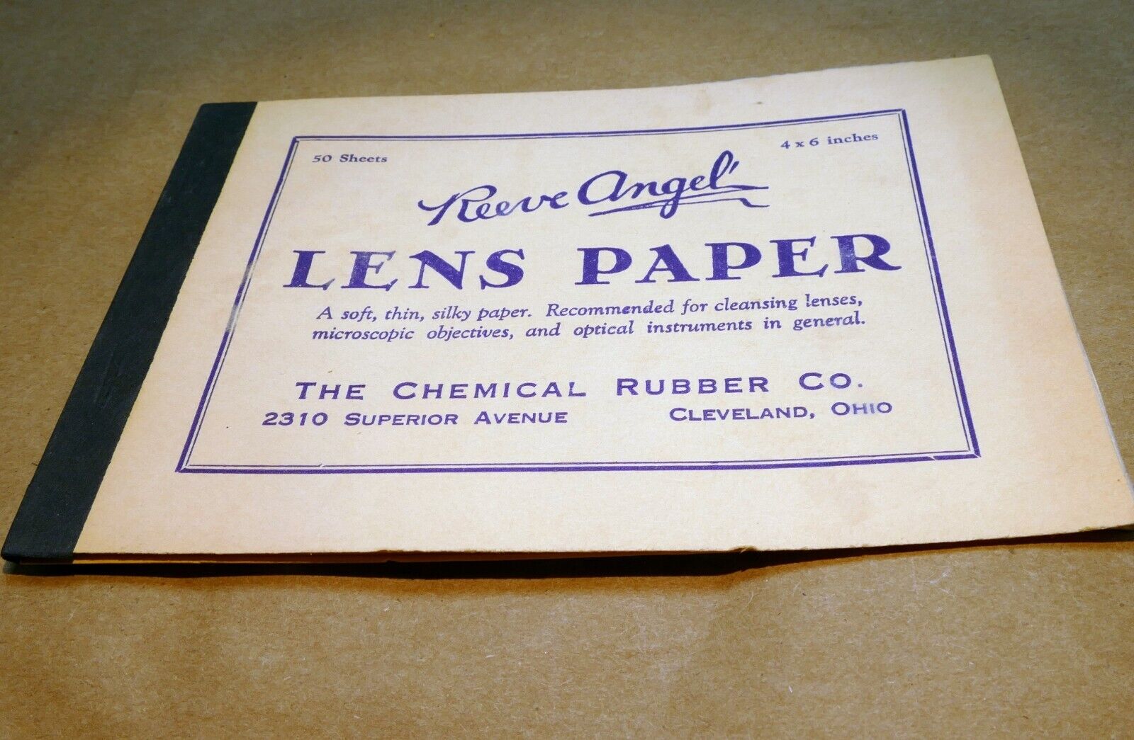 Vintage Reeve Angel Lens Cleaning Tissue Paper for objective microscope