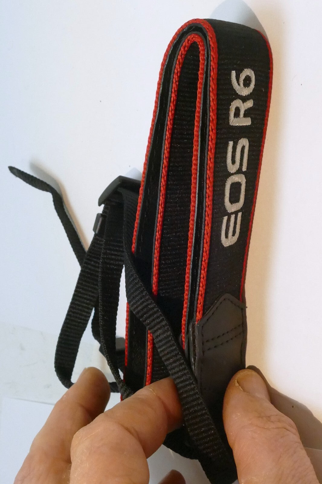 Canon EOS R6 Camera Neck Shoulder Strap Canvas Black/Red - Genuine OEM
