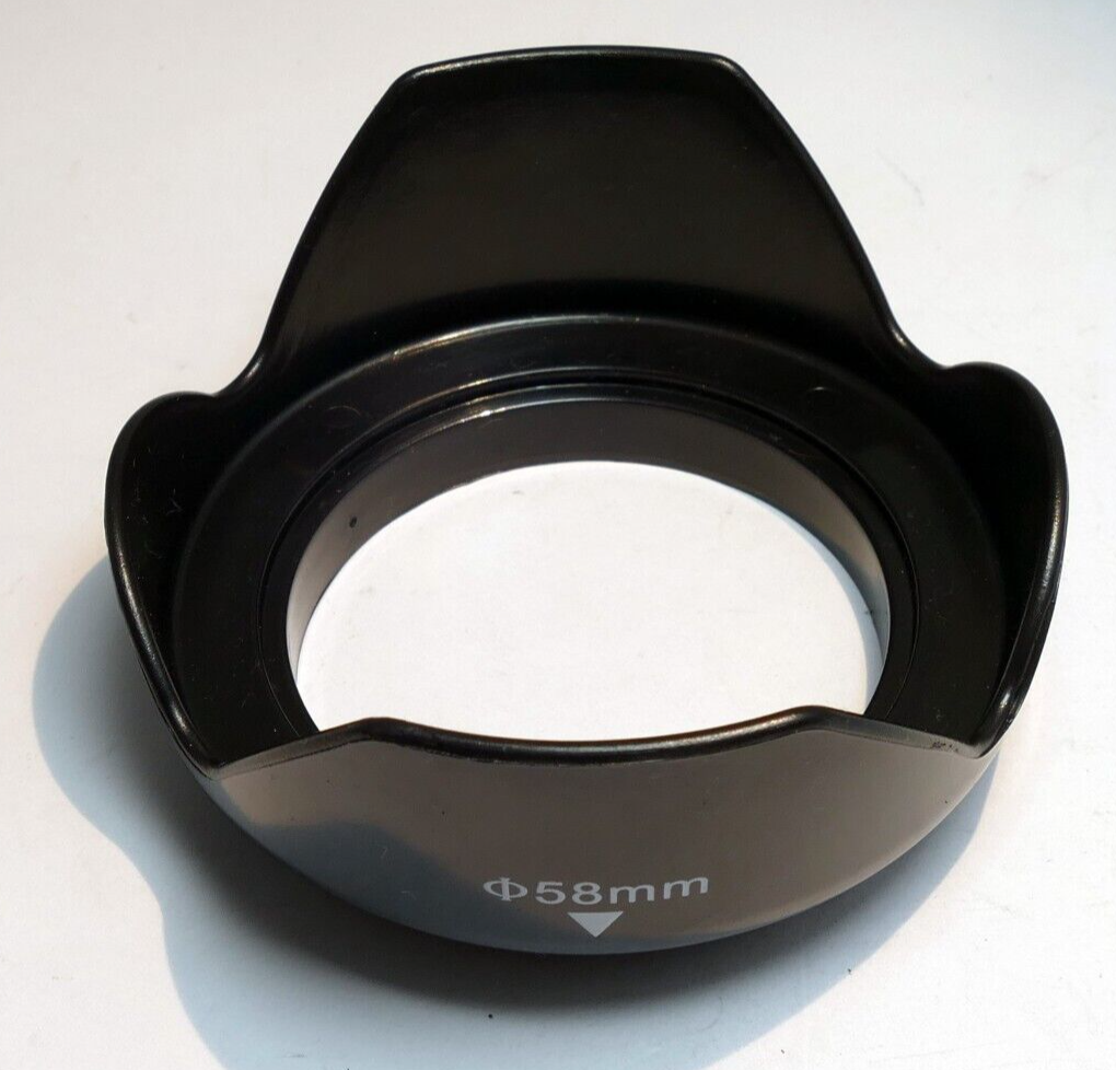 58mm OD Lens Hood Shade  threaded  plastic for 18-55mm IS