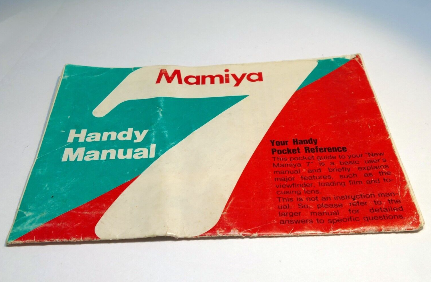 Mamiya 7 HANDY POCKET MANUAL (QUICK GUIDE)  Concise short English EN camera