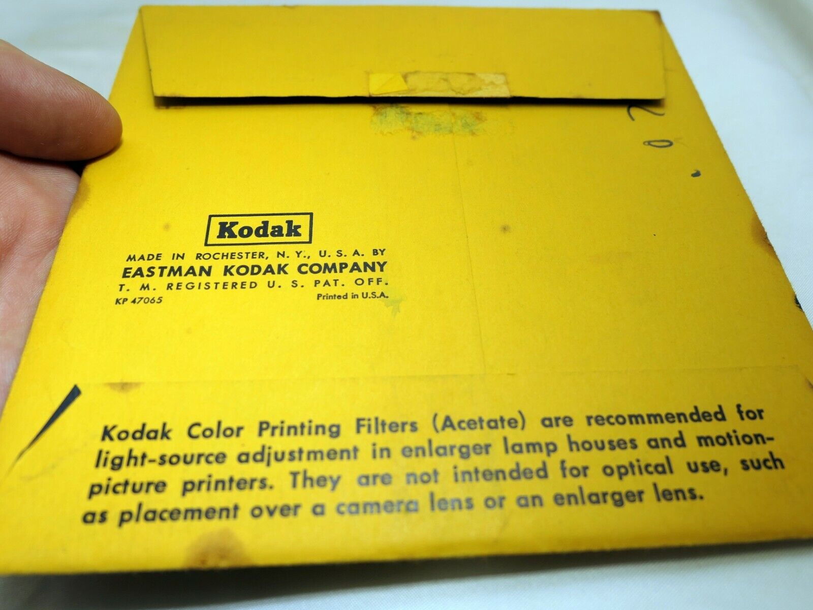 KODAK Color Printing Lens Filter 6X6" gelatin square CP-05Y Light Yellow