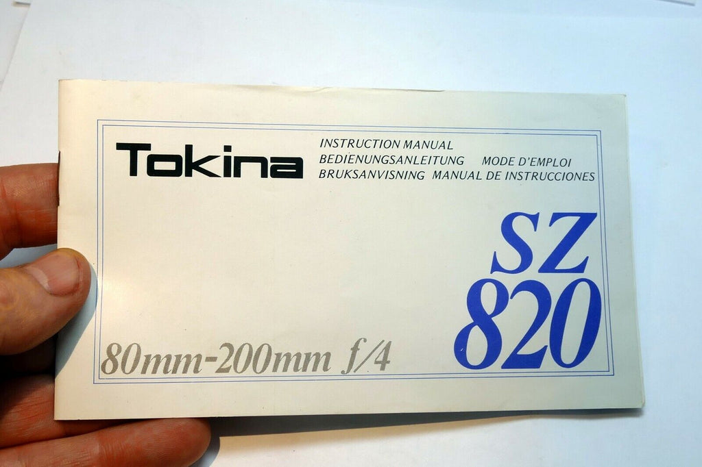 Tokina SZ 820 80-200mm f4 Lens Instruction Guide  EN FR SP GR